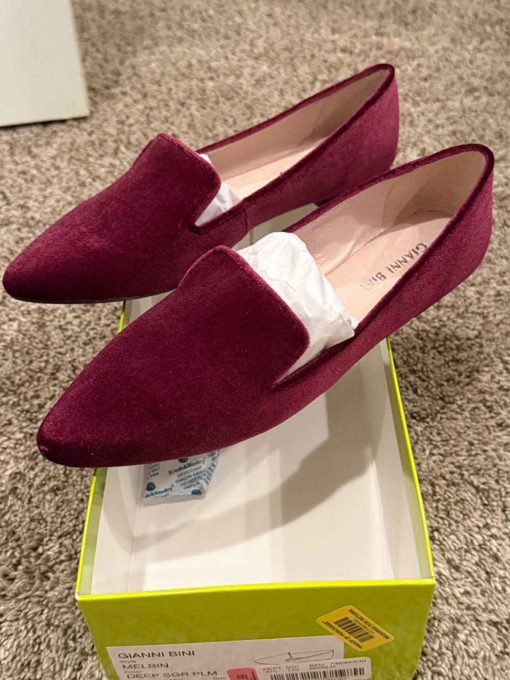 New Gianni Bini Melbin Flats Shoes Medium Plum